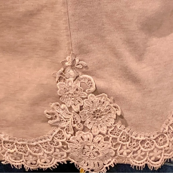 Renaissance Style Top Sz XL Festival Blush Nude Color Crocheted Long Sleeves NEW - Picture 12 of 14